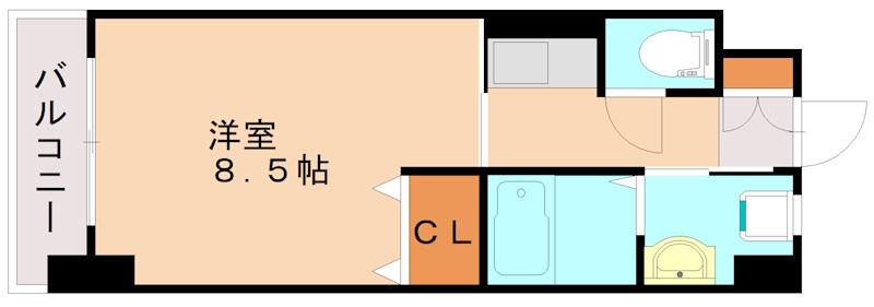 アンシャール(1K/6階)の間取り写真