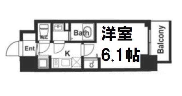 メインステージ京町堀(1K/11階)の間取り写真