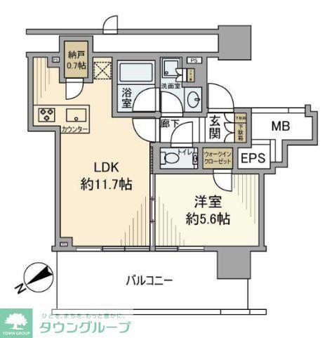 シティタワー目黒(1LDK/3階)の間取り写真