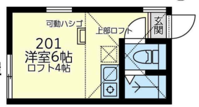 ユナイト幸シェリーメイ(ワンルーム/2階)の間取り写真