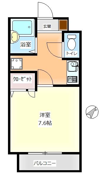 サワタハイツ千日(1K/3階)の間取り写真