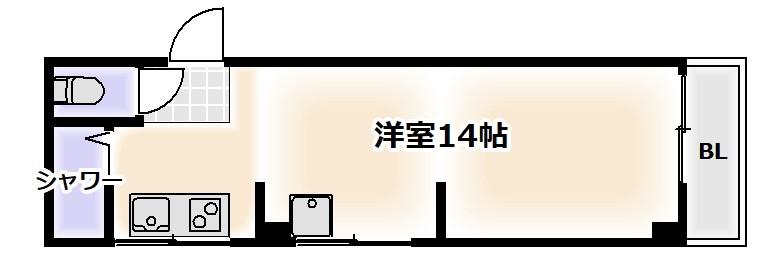 ハイツフルネス(ワンルーム/2階)の間取り写真