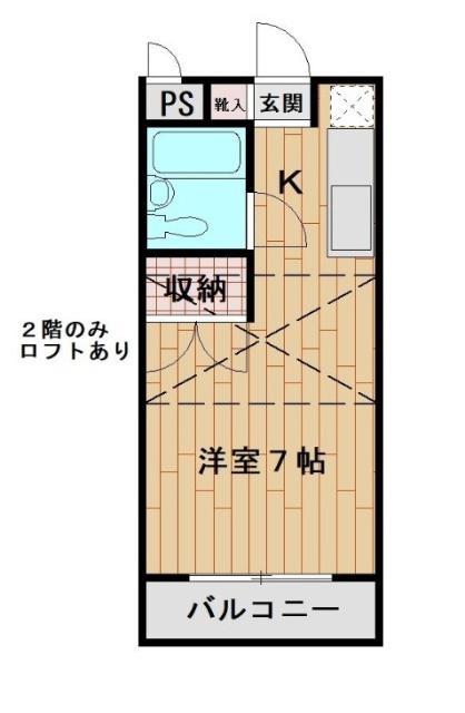 10スポット(1K/1階)の間取り写真