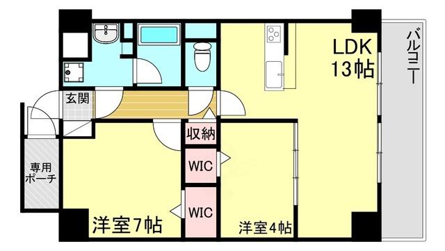 JR播但線 京口駅 徒歩9分 4階建 築6年(2LDK/1階)の間取り写真
