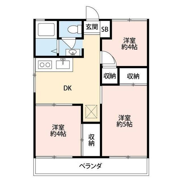 サンハイム(3DK/1階)の間取り写真