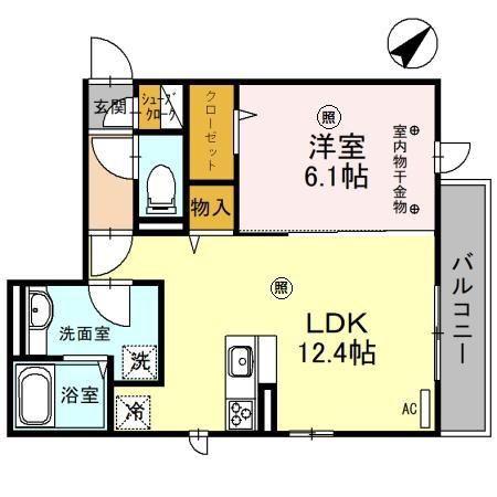 レディア(1LDK/3階)の間取り写真