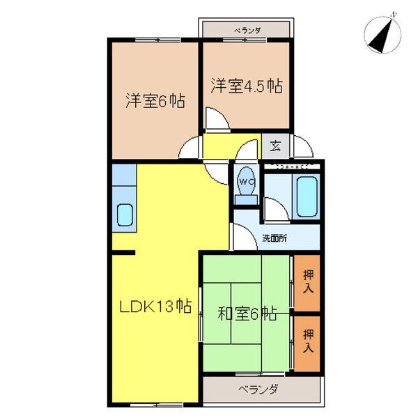エクセレント白山(4DK/3階)の間取り写真