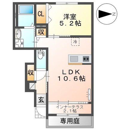 フレグラント・オリーヴ(2LDK/2階)の間取り写真