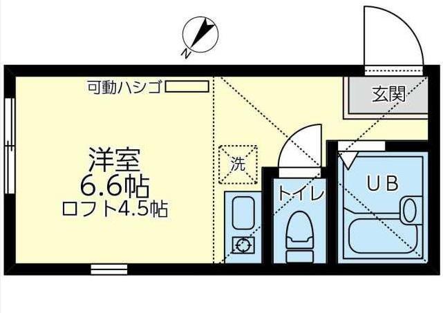 ユナイト東寺尾ペトロポリス(ワンルーム/1階)の間取り写真
