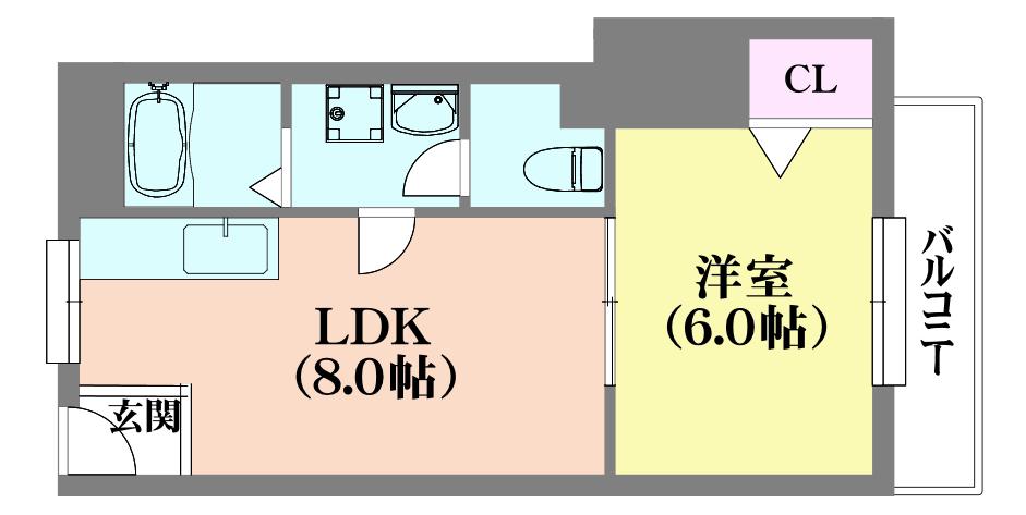 SUZURAN DANCHI II(1LDK/5階)の間取り写真