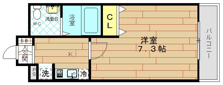 セイワパレス 堂島シティ(1K/7階)の間取り写真