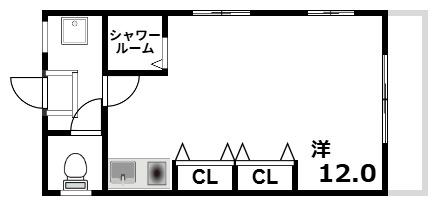 本庄ハウス(ワンルーム/3階)の間取り写真