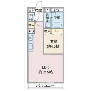 ヒヨシマンション(1LDK/5階)の間取り写真