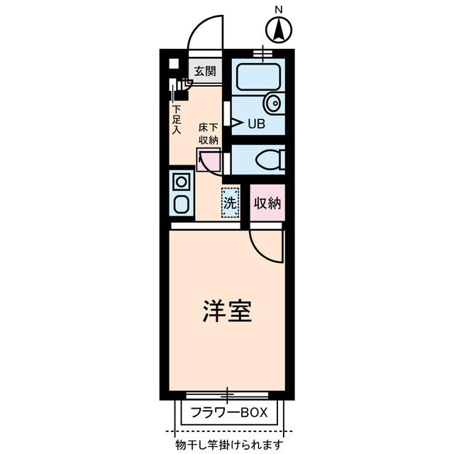アステルハイム(ワンルーム/1階)の間取り写真