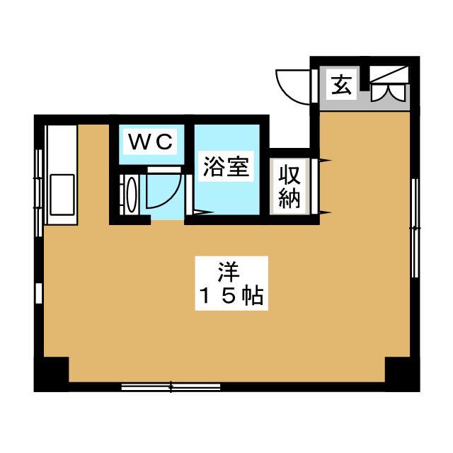 ヒルトップ大西(ワンルーム/1階)の間取り写真