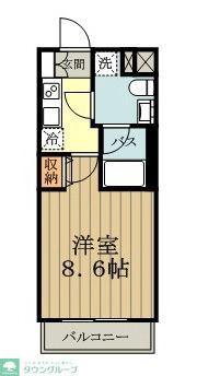 AXAS国分寺(1K/3階)の間取り写真