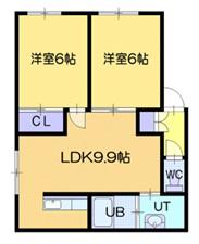 ボヌール35(2LDK/3階)の間取り写真
