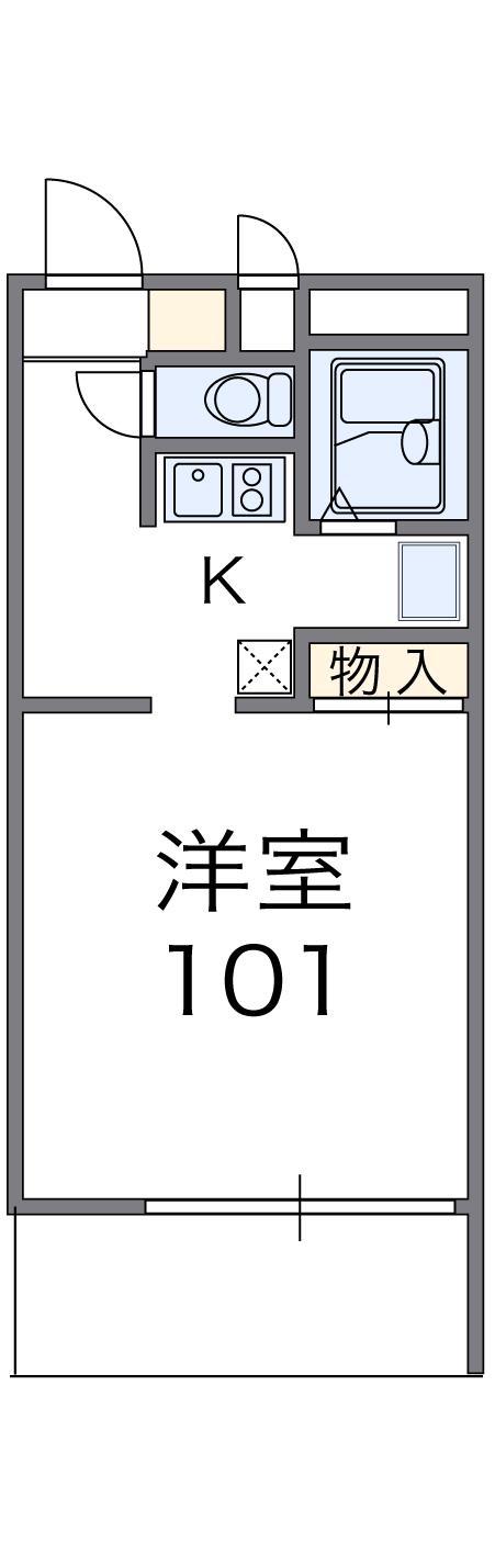 レオパレスPEALSQUARE(1K/2階)の間取り写真