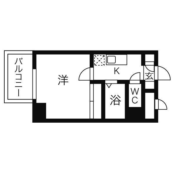メッセ平針(1K/4階)の間取り写真