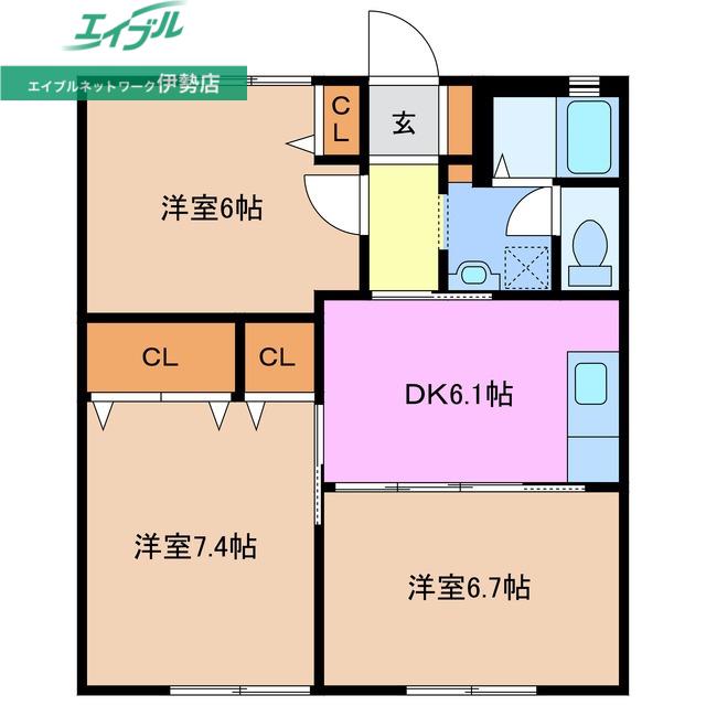 ダイヤディアス(3DK/1階)の間取り写真