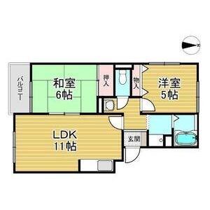 ビューラー藤木(2LDK/3階)の間取り写真
