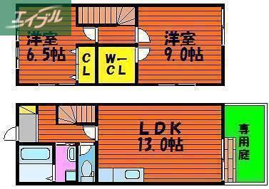 EXE COURT(2LDK/1階)の間取り写真