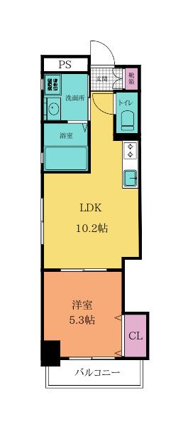 デザイナープリンセス・リバーサイド(1LDK/8階)の間取り写真