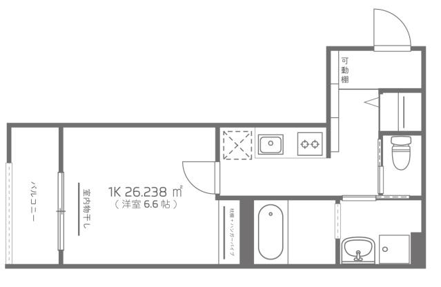 AZUR舟入南(1K/3階)の間取り写真