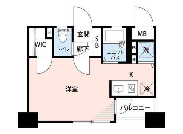 マイナビSTAYミライエ六本木(ワンルーム/8階)の間取り写真