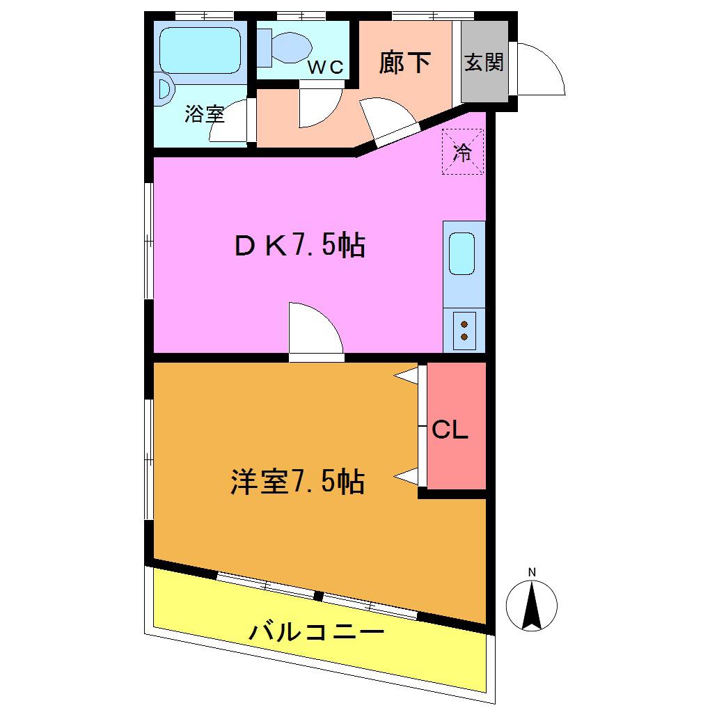 ヴィラージュ南行徳(1DK/3階)の間取り写真