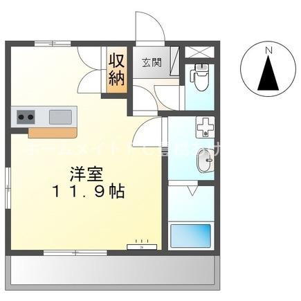 スターライズ(ワンルーム/1階)の間取り写真