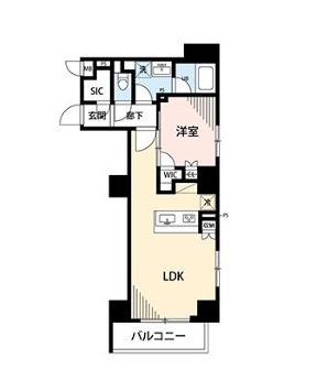 マイナビステイ日本橋パークサイド(1LDK/2階)の間取り写真