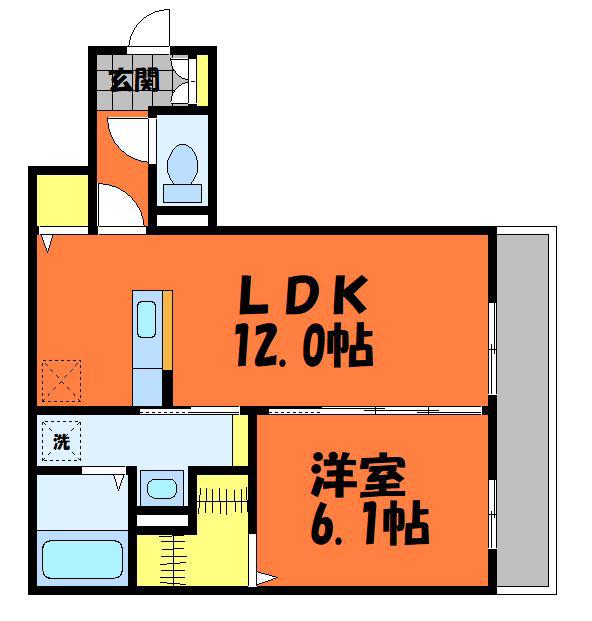 ブルーミア(1LDK/3階)の間取り写真