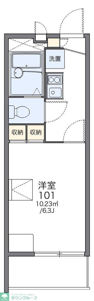 レオパレスQUATRE(1K/1階)の間取り写真