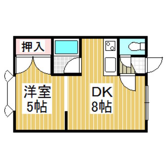 プチハウスピエロコッチ(1DK/2階)の間取り写真