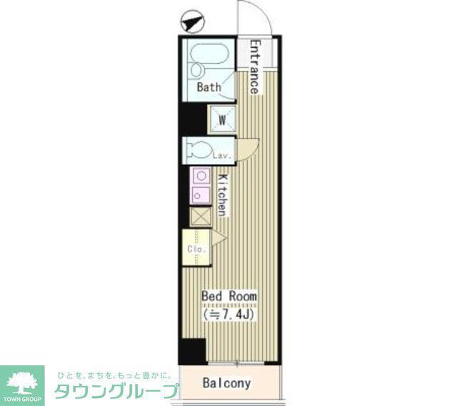 桐栄グランデ(ワンルーム/1階)の間取り写真