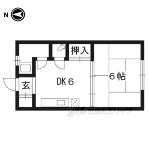 千高ビル(1DK/4階)の間取り写真