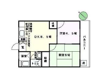 サンプラザ(2DK/2階)の間取り写真