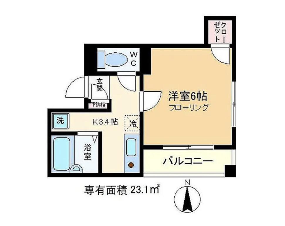 プチメゾン南砂(1K/2階)の間取り写真