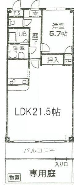 ソルデンテ21(2LDK/1階)の間取り写真