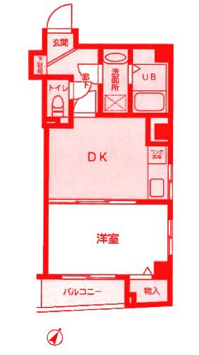 ドアーズ伊勢佐木(1DK/2階)の間取り写真