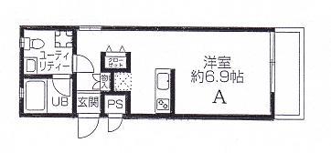 ポンテス(1K/3階)の間取り写真