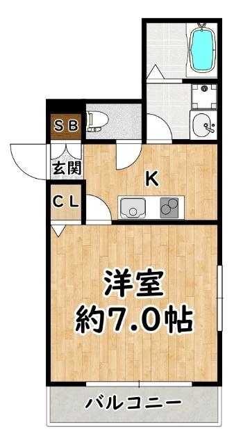 ロジュマン花川(1K/5階)の間取り写真