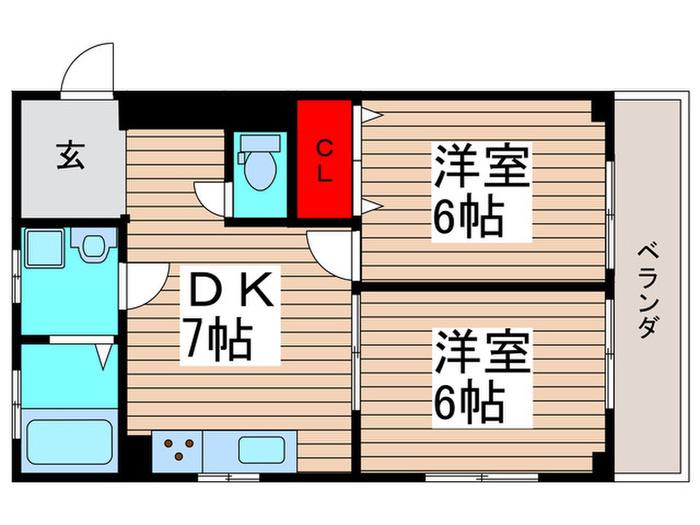 菅野マンション(2DK/3階)の間取り写真
