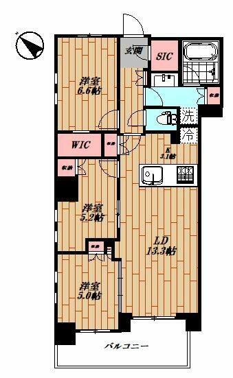 ドレッセ新横浜(3LDK/2階)の間取り写真