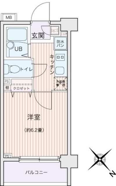 エコロジー都立大学レジデンス(1K/4階)の間取り写真