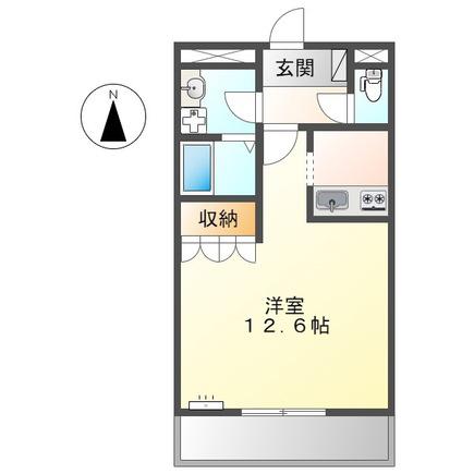 KSスクエア(ワンルーム/2階)の間取り写真