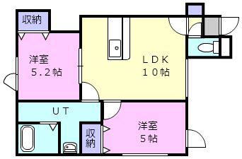 T. 7(2LDK/1階)の間取り写真