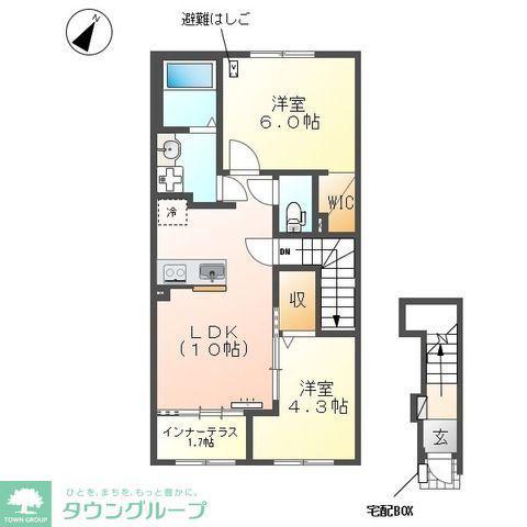日野市西平山アパート工事(2LDK/2階)の間取り写真