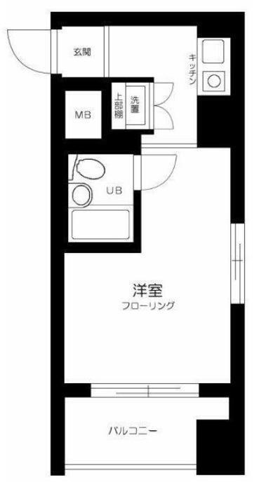 スカイコート浅草国際通(1K/6階)の間取り写真